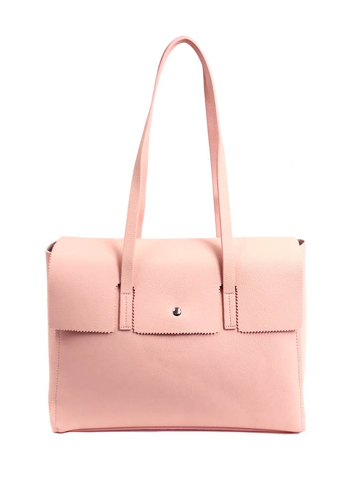 BTT19169 Everyday Tote w/ Gingham-Print Lining for wholesale by MiMi Wholesale