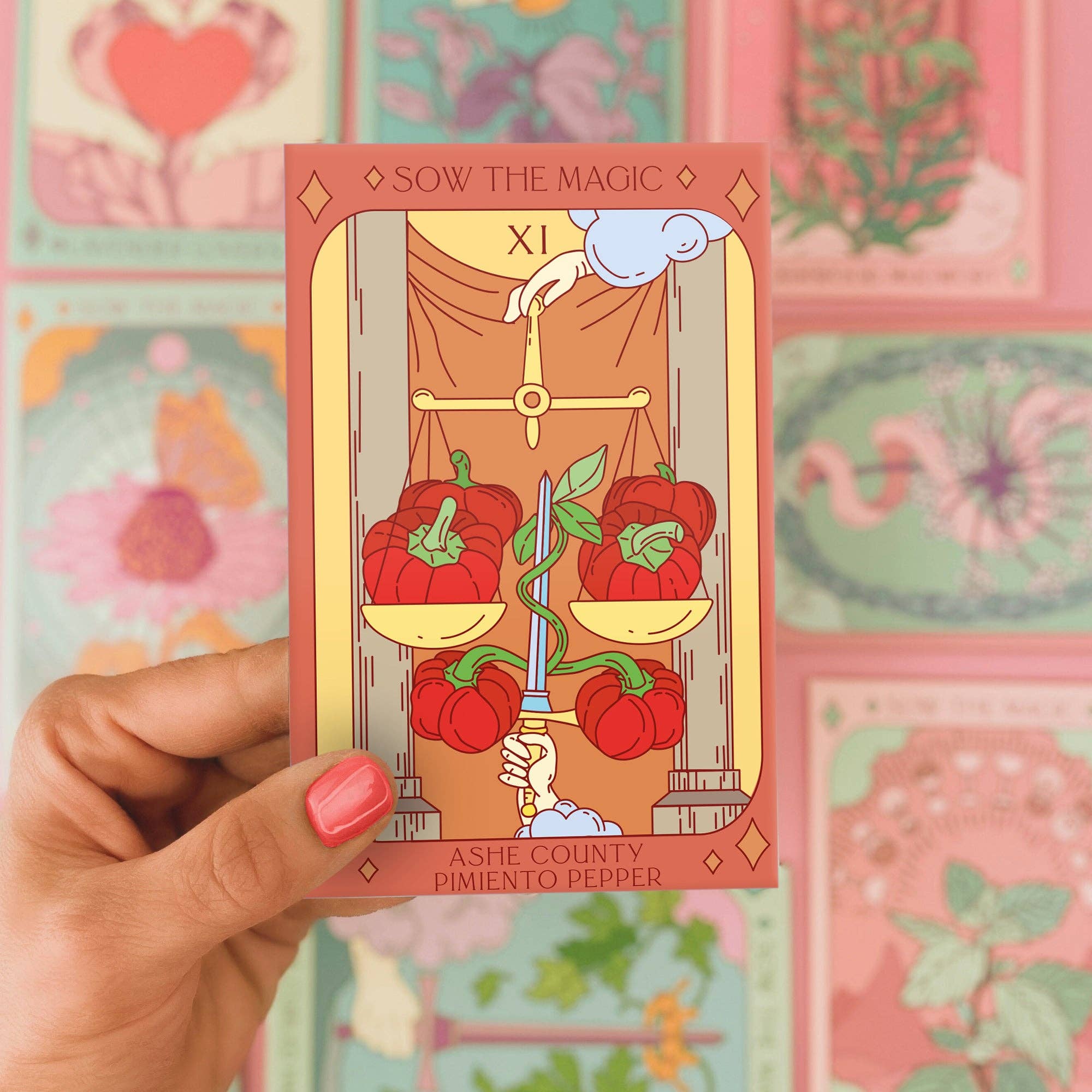 Sow the Magic - Wholesale Plant Seeds - Ashe County Pimento Sweet Pepper Tarot Seed Packet2