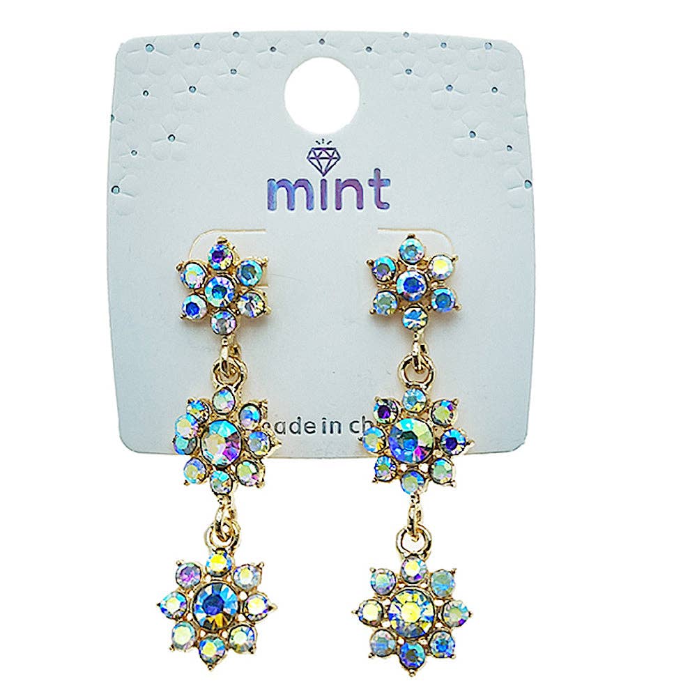 Atlas Fashion - Wholesale Dangle Earrings - Rhinestone Flower Cascade Earring0