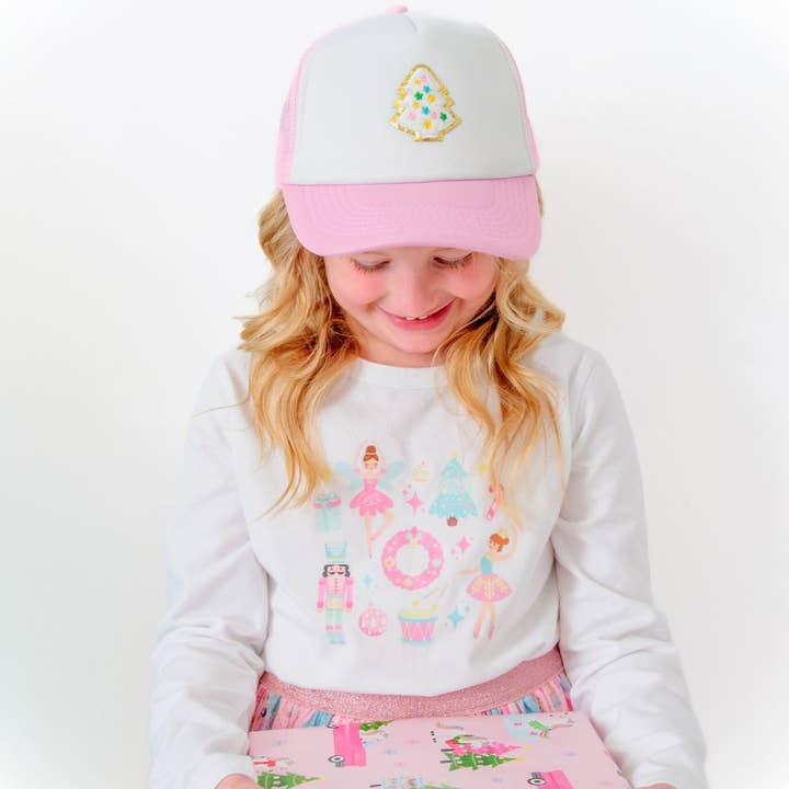 Sweet Wink - Wholesale Screen Printed T-Shirt - Kids - Nutcracker Doodle Christmas Long Sleeve Shirt - White