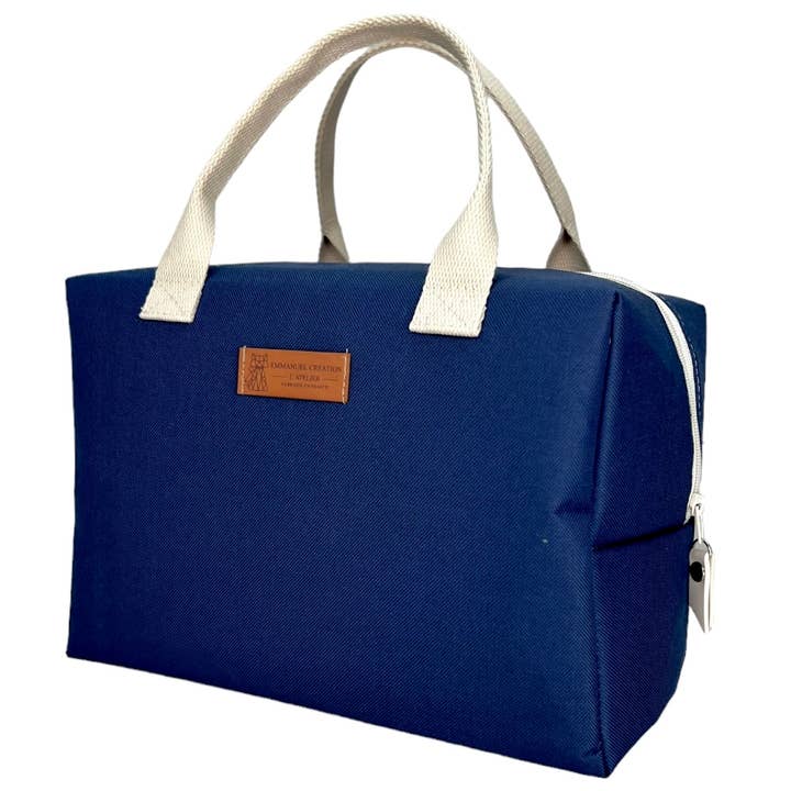 Sac isotherme Ice Cube M, "Brooklyn" marine pour la vente par Emmanuel Création