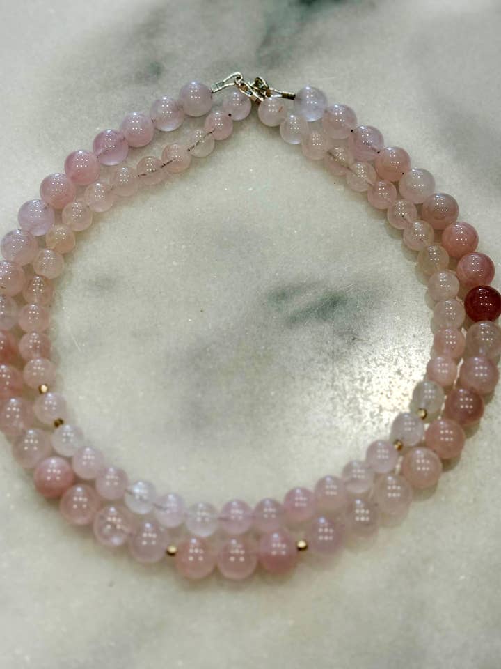 Dusty Rose (Gemstone Choker) for wholesale by Meditate With Mala, LLC