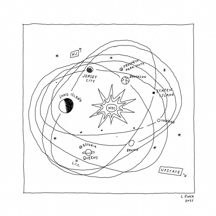 NYC universe Print per la vendita all'ingrosso da parte di Liana Finck