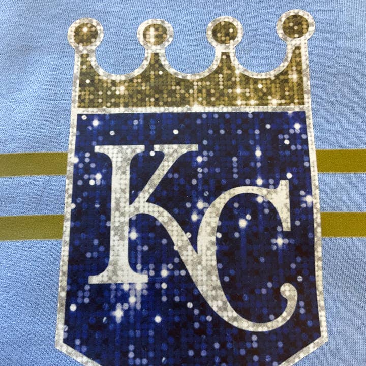 Kc Royals pailletter for engroshandel hos Farm Life Crafting