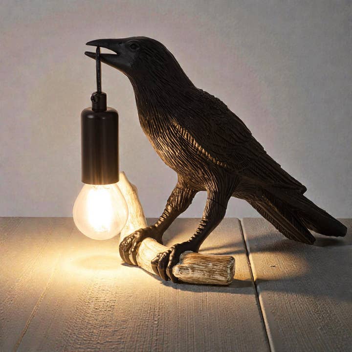 Creative Raven Bird Table Lamp | Accent Night Light for wholesale by huemabe (All Import Duties Covered)