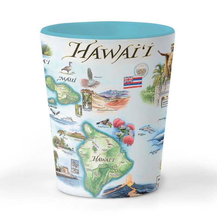 Hawai'i State Map Ceramic Shot Glass - 1.5 oz - Blue and other Purchase Wholesale tall shot glasses. Free Returns & Net 60 Terms on Faire trending on Faire.