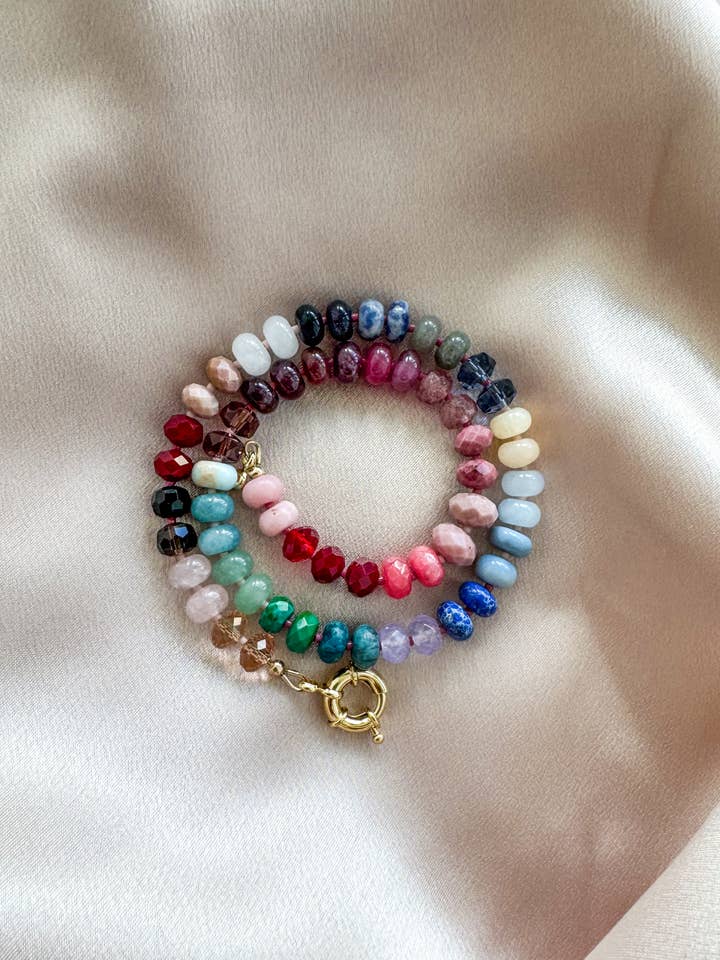 Summer Color Analysis Beaded Gemstone Necklace for wholesale by Hello Heather