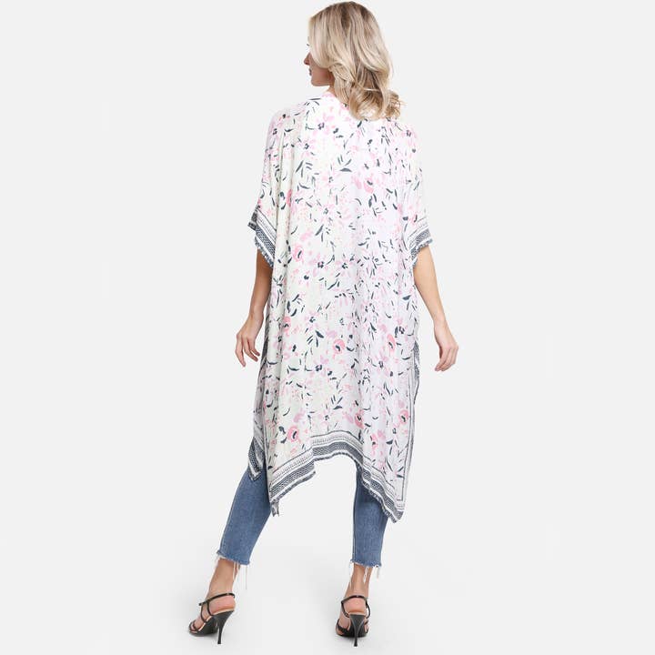 Hana - Vente Kimono – femme - Kimono d'été à imprimé floral multicolore19