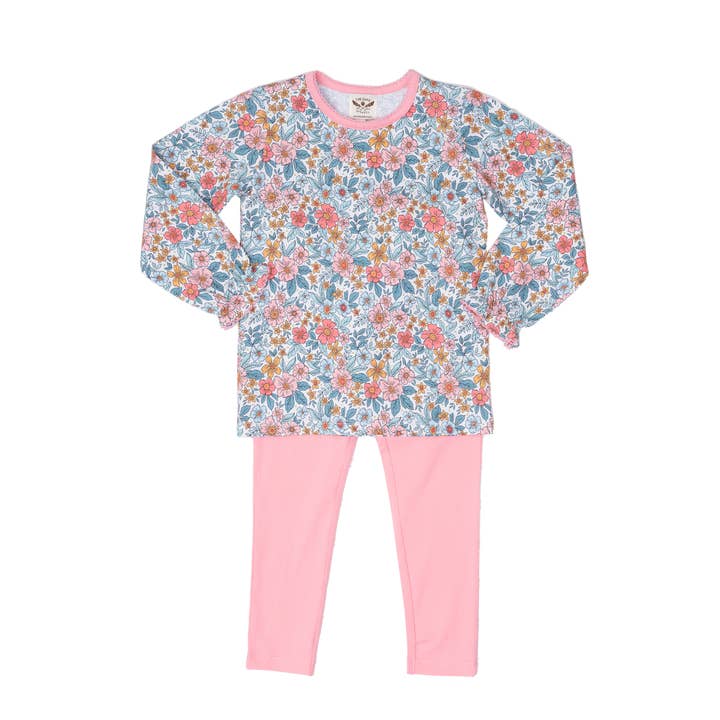 Mary Reese Sienna Floral Kid's Legging Set for wholesale by The Oaks Apparel Company