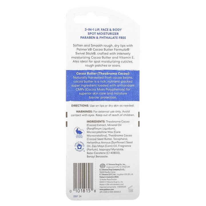 KT Supply - Wholesale Body Balm/Butter - Palmers Cocoa Butter Formula Swivel Stick, 0.5 Oz.