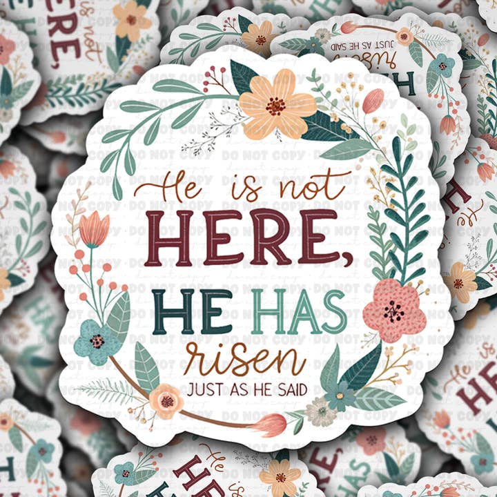 DC 1389 - Ele não está aqui, ressuscitou como disse autocolante recortado por atacado de It's Transfer Time