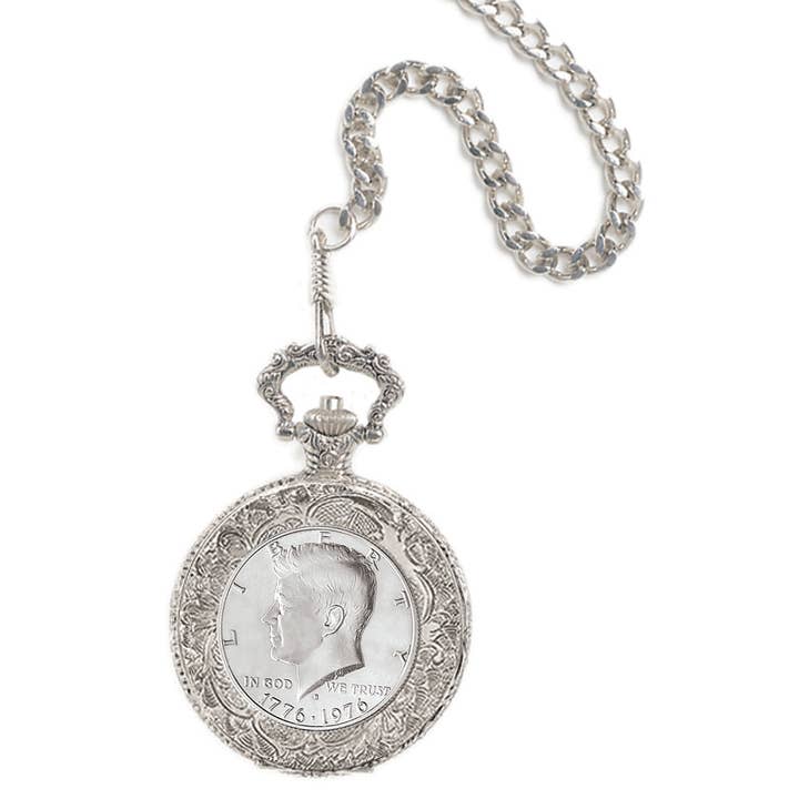 American Coin Treasures - Wholesale Wrist Watch - Men's - JFK Bicentennial Half Dollar Coin Pocket Watch
