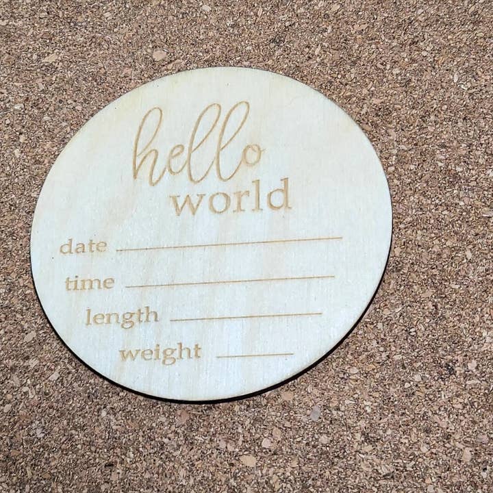 Geburtsanzeige || Hallo Wort || Babyrequisit für den Großhandel von C3DAR Design