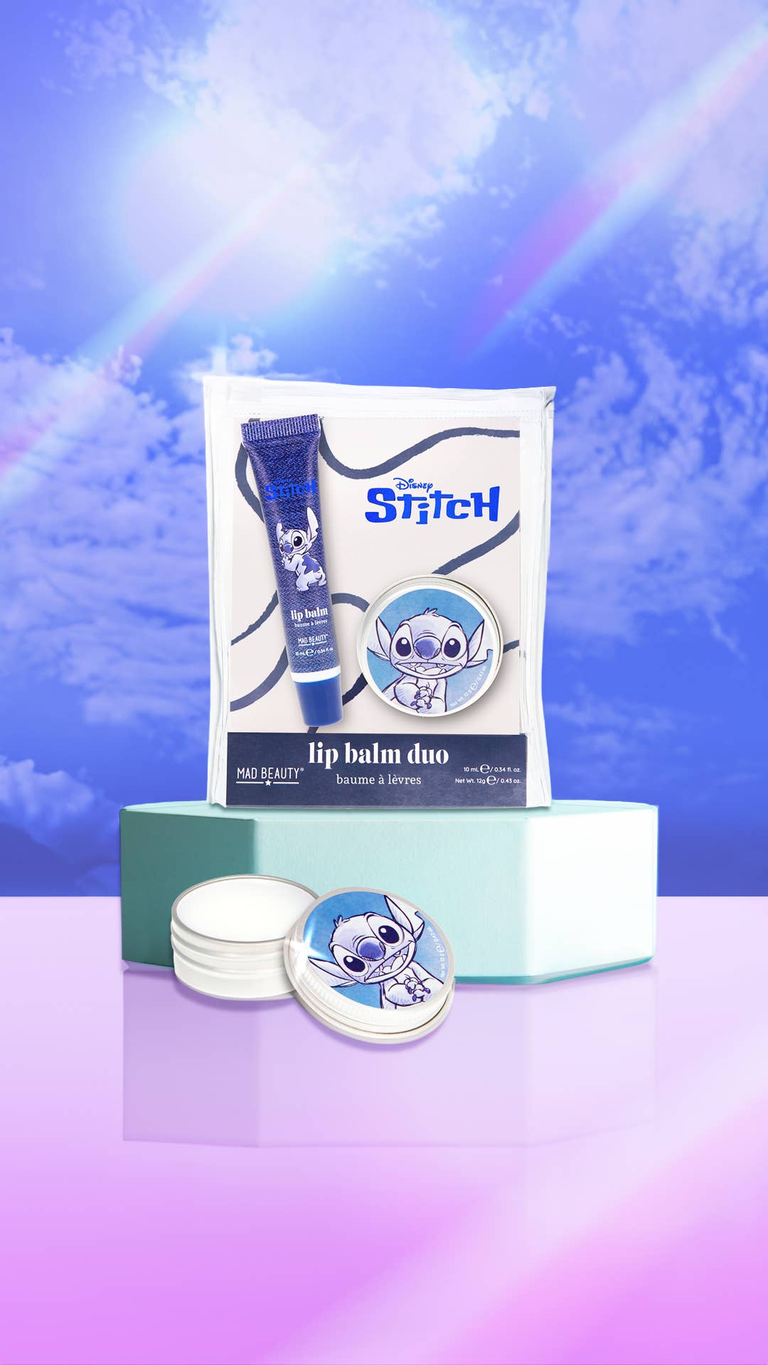 Mad Beauty USA LLC - Wholesale Lip Balm Set - Mad Beauty Disney Stitch Denim Lip Balm Duo2