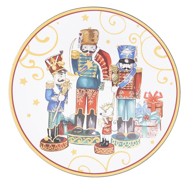 65108 Charger Plate Ø 40 cm Red Blue Plastic Nutcrackers for wholesale by Clayre & Eef