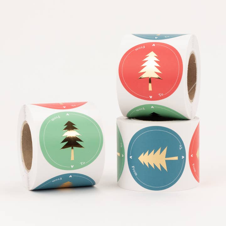 liebevoll verpackt - Wholesale Sticker - Sticker Fir, From... To... Red/Green/Petrol (Christmas)