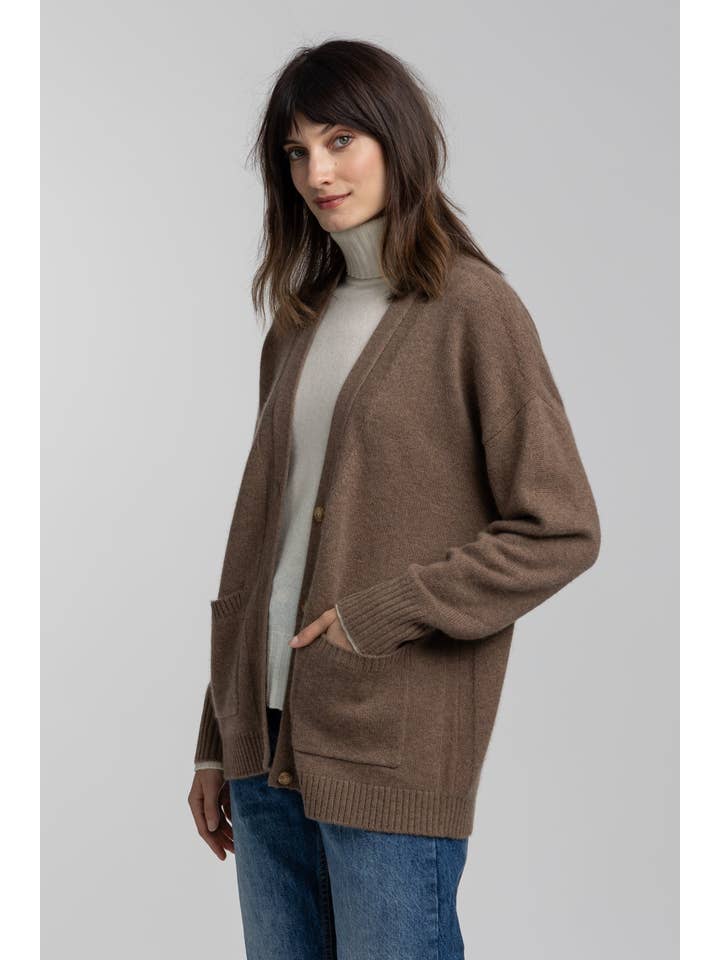 QUINN - Wholesale Cardigan - Women's - Cashmere Boyfriend Cardigan2