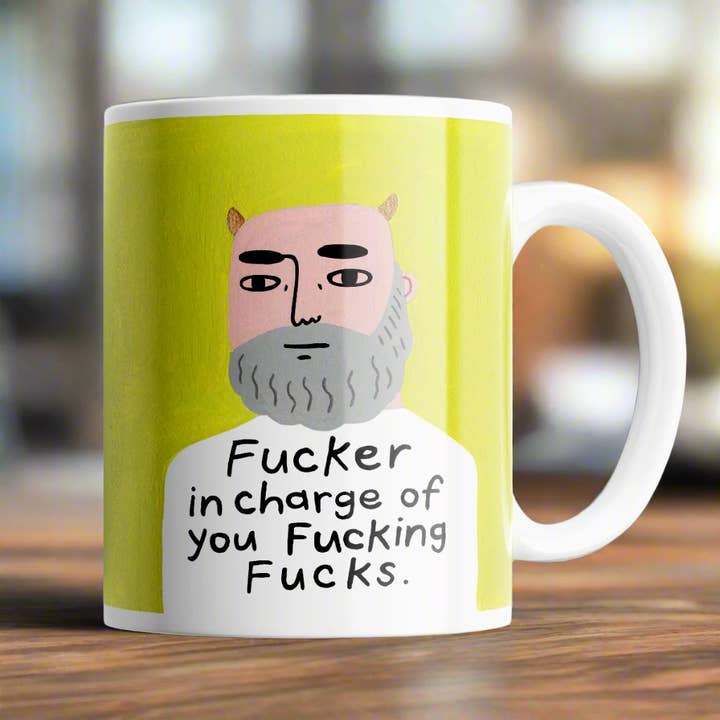 Fucker in Charge Grumpy Bastard Mug for wholesale by Disrupted Industries