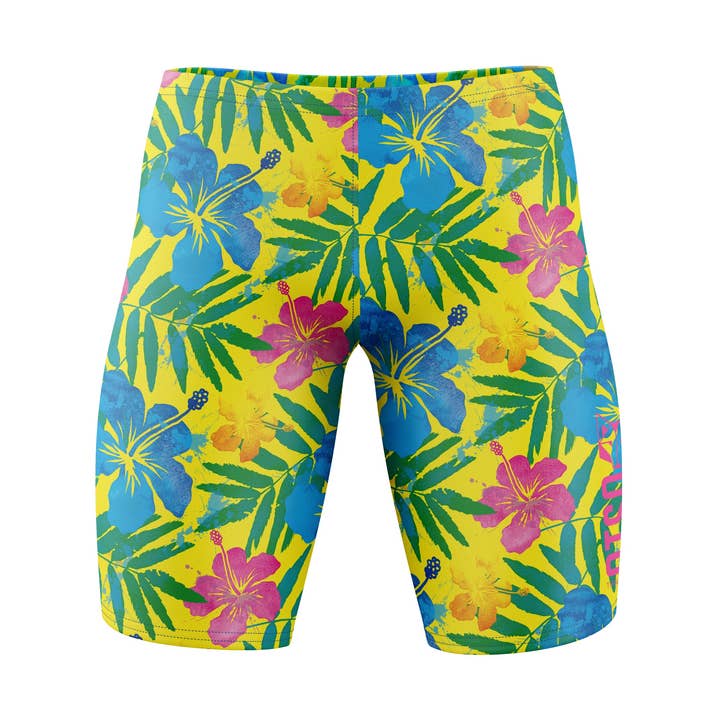 Yellow Floral Men's Jammer for wholesale by OTSO