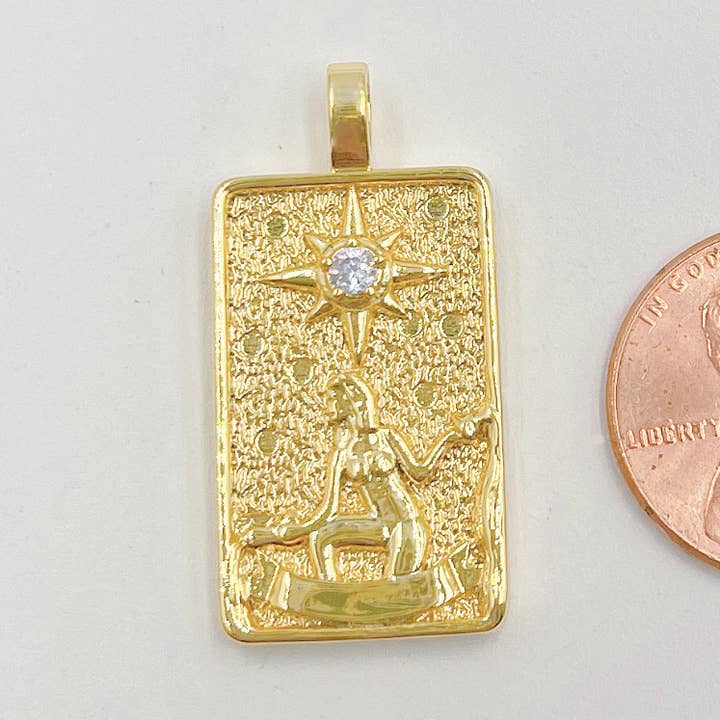 Breloque en forme de carte de tarot avec pendentif en forme d'étoile, CP1433 pour la vente par Beads Creation