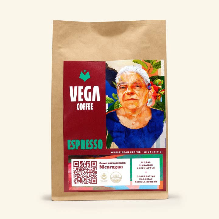 Rôti d'espresso, mouture moyenne - sacs de 12 oz (paquet de 6) pour la vente par Vega Coffee