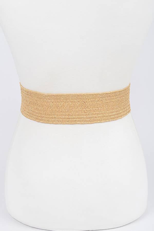 3AM BY H&D ACCESSORIES - Wholesale Belt - Women's - Rhinestone buckle stretch straw belt7