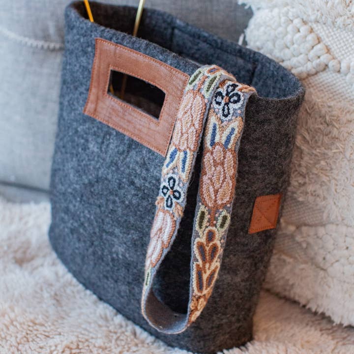 Fibres of Life - Wool & Felt - Wholesale Tote Bag - Women's - Felt & Leather Tote w/ Strap | Crossbody Bag | Wool Tote Bag17