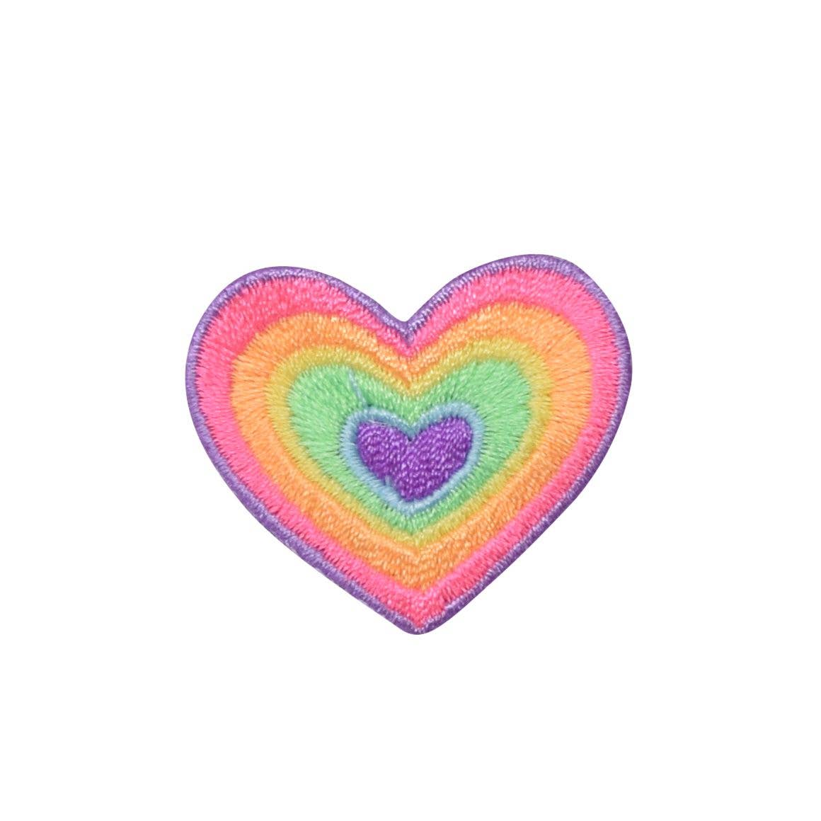 Wholesale Applique - Wholesale Patch - Heart, Pastel Multi-color, Retro Hippie Iron on Patch