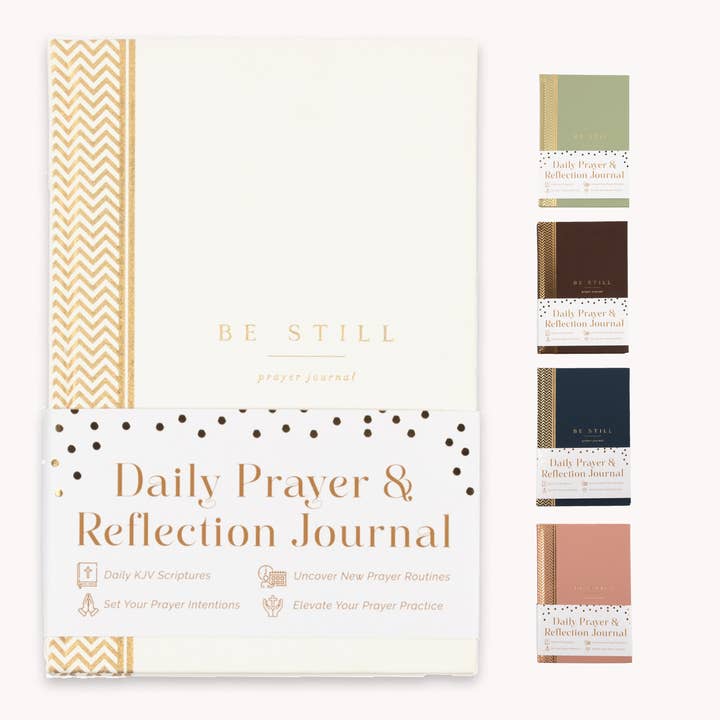 The Daily Prayer Journal: Daily KJV Scriptures for Men and Women (White Chevron) for wholesale by Shine Sparkle Slay