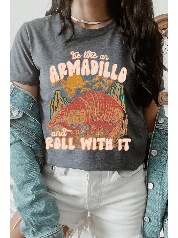 COLORBEAR - Wholesale T-Shirt (Graphic) - Women's - BE LIKE AN ARMADILLO AND ROLL WITH IT Graphic Tee5