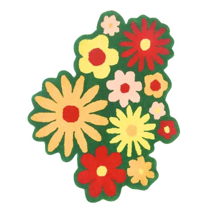 Wollteppich Spring Flowers in Green Field für den Großhandel von Maia Homes