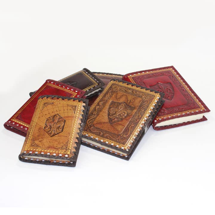 San Lorenzo Design - Wholesale Notebook - Stamped Leather Notebooks, Refillable Lined Pages, Italian