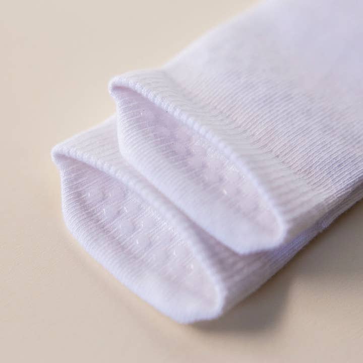 squid socks – Engroshandel Strømper - Børn og baby – Cleary - Hvid skridsikker silikonegreb til baby, børns ankelstrømper7