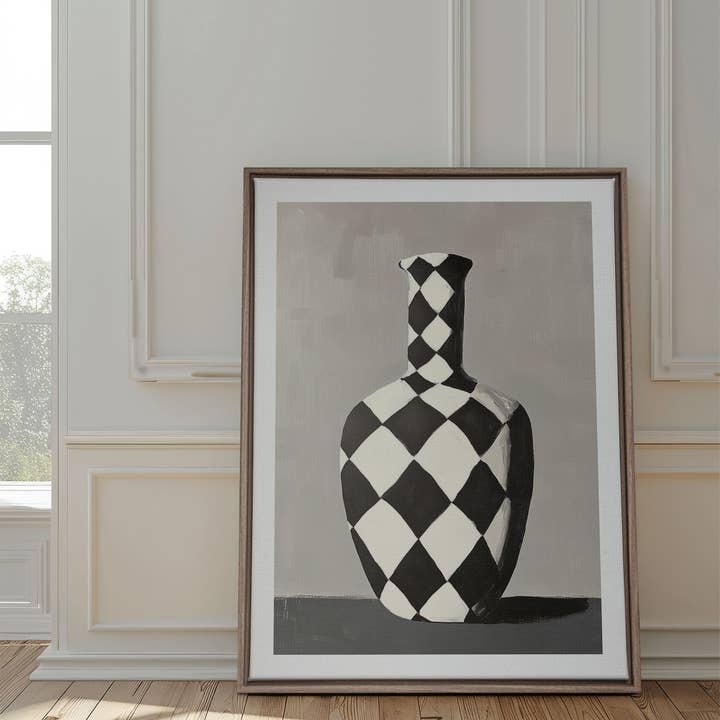 Oleka Canvas - Wholesale Art Print - VASE EN DAMIER, canvas wall art print2