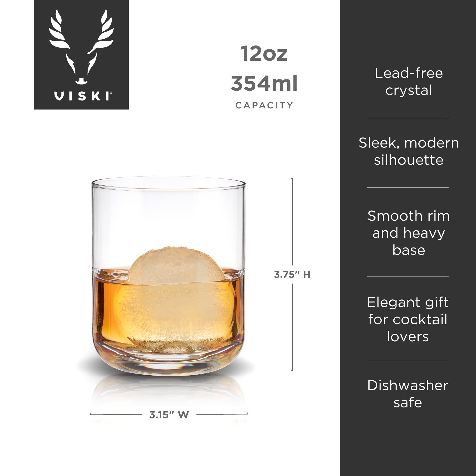 Viski - Vente Verres à cocktail/alcool - Ensemble de 2 verres à whisky bas en cristal Raye™6