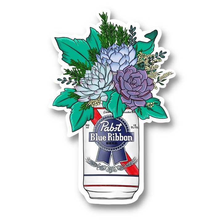 PBR Bouquet Mini Sticker for wholesale by It's OK. It's ART.