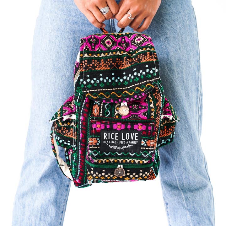 Rice Love - Wholesale Backpack - Unisex - Mini Recycled Travel Backpack Dana5