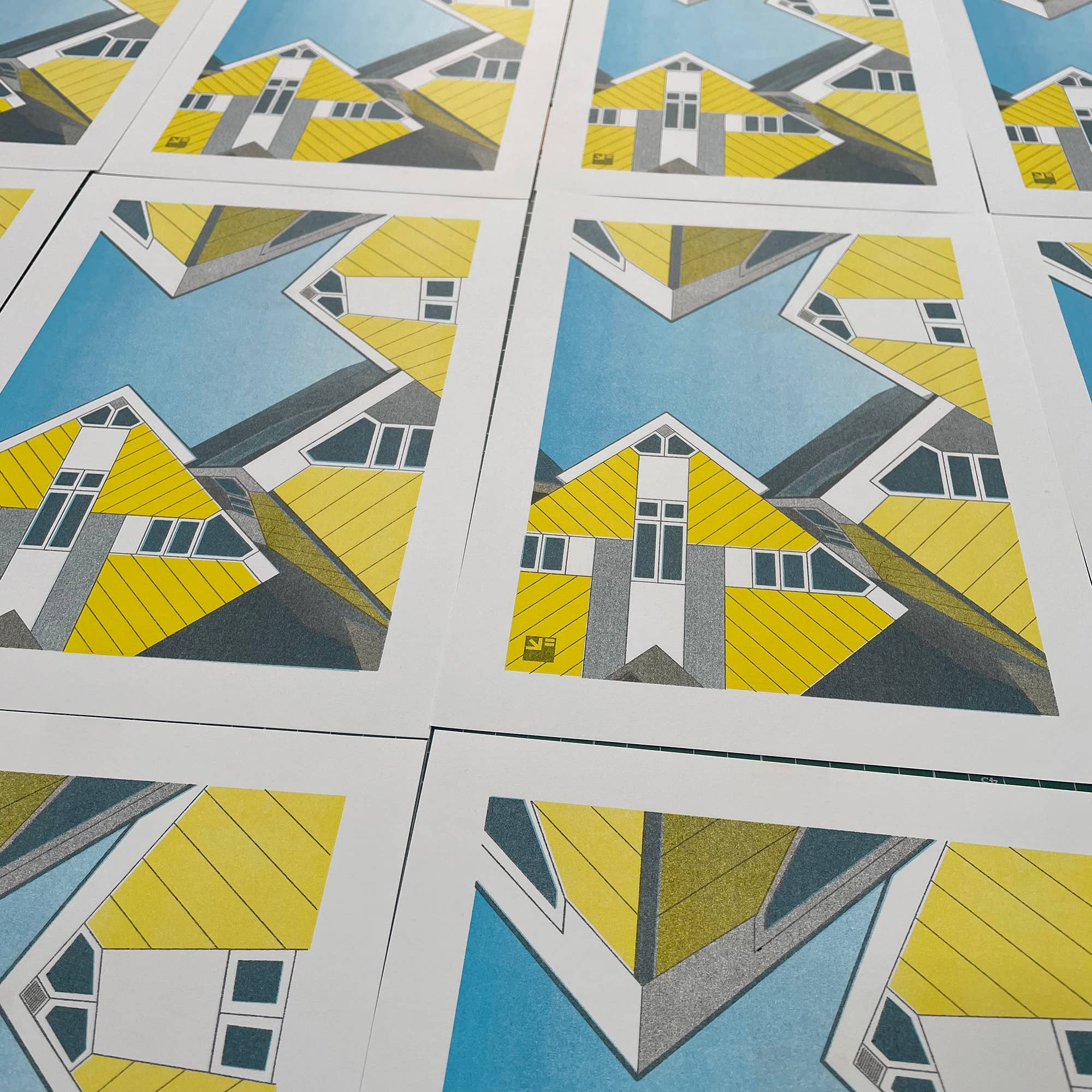VrijFormaat – wholesale Art print – riso print - Architecture Rotterdam - Cube Houses - A42