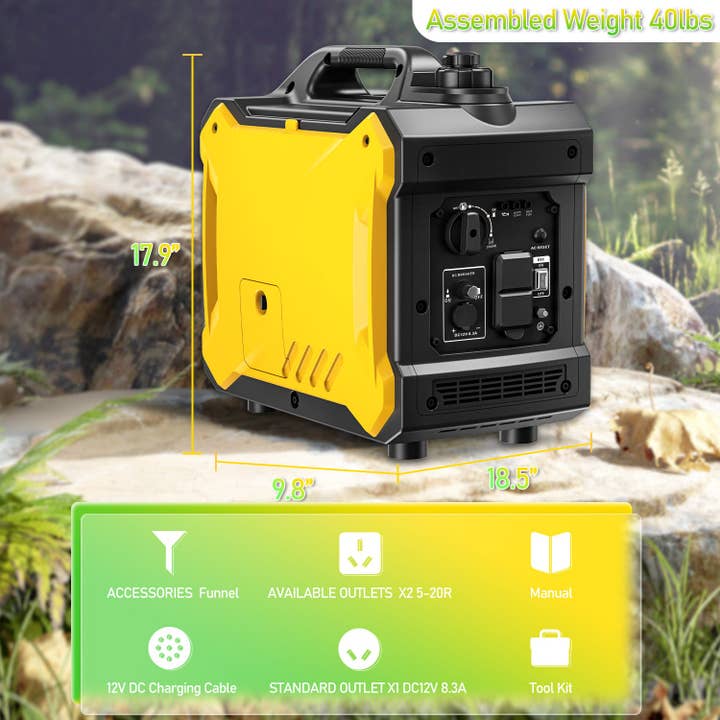 39F Inc. - Wholesale Portable Charger - 2000W Super Quiet Portable Inverter Generator - 79.7cc3
