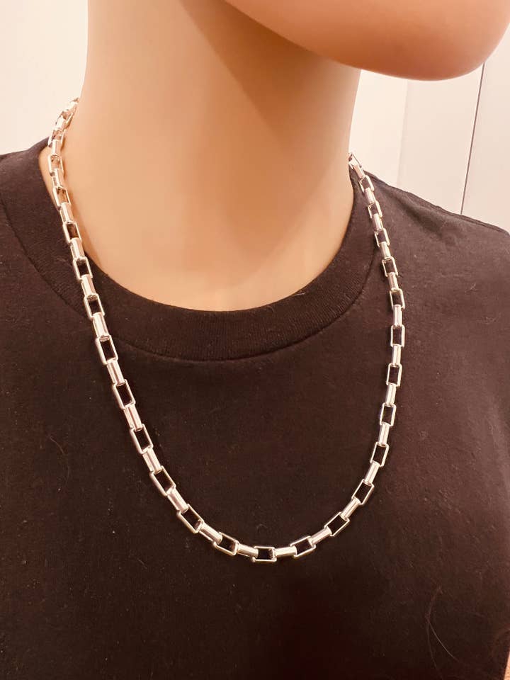 Sterling Silver 5mm Paperclip Chain | Bold Link Necklace for wholesale by Haus of Monogram