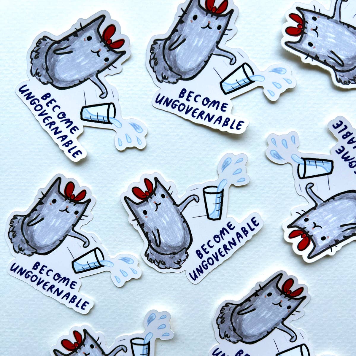 Ghost Academy – wholesale Sticker – Become ungovernable jerky cat sticker1