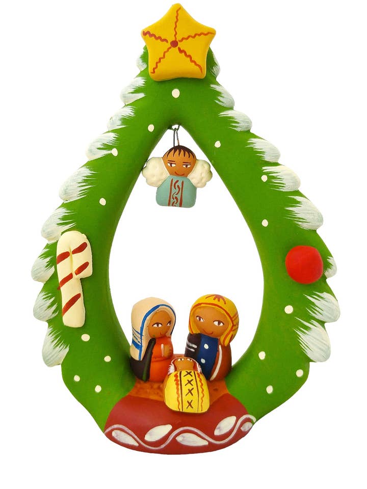 Ceramic Nativity Tree - Green for wholesale by Sedona Spirit