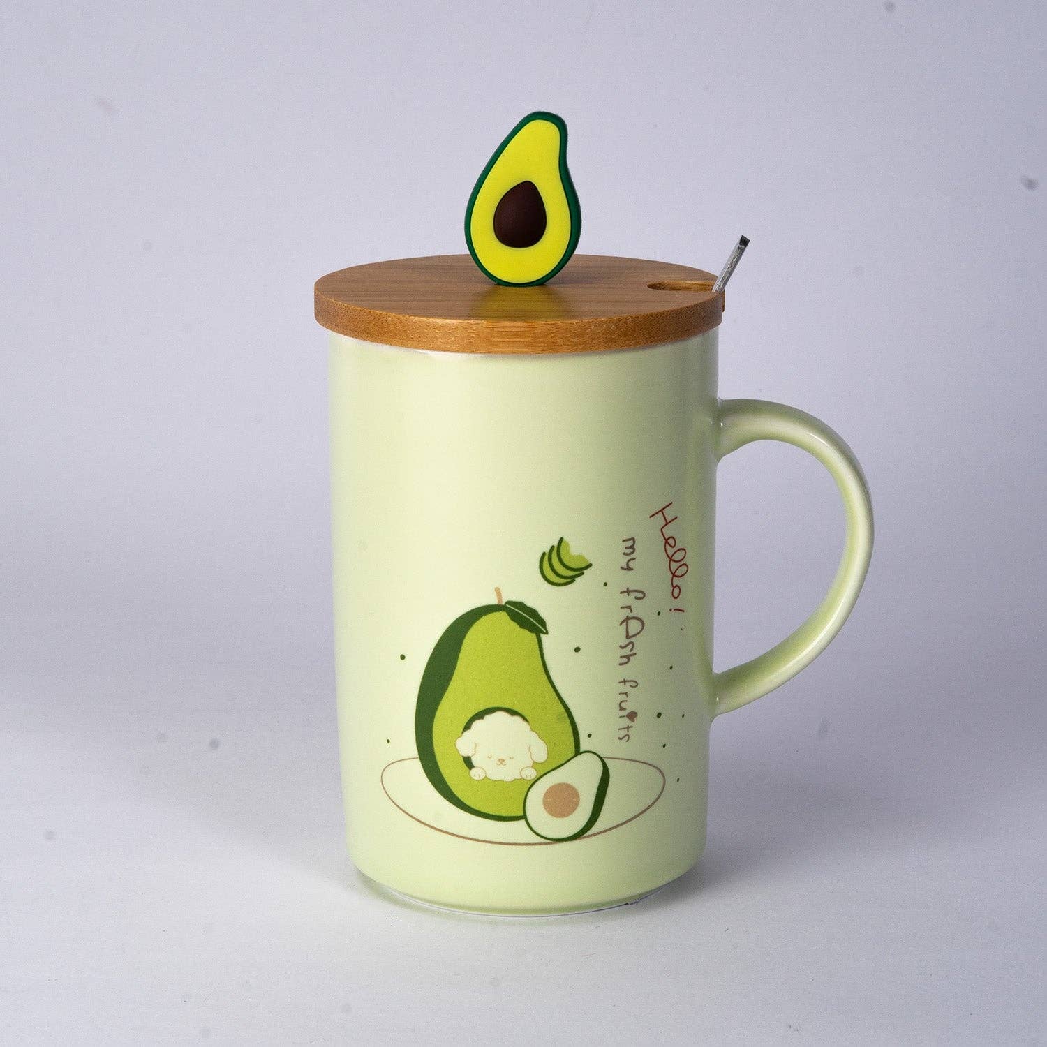 Urban Tokyo - Wholesale Coffee Mug - Avocado 12oz Mug With Lid and Spoon (10/30)6