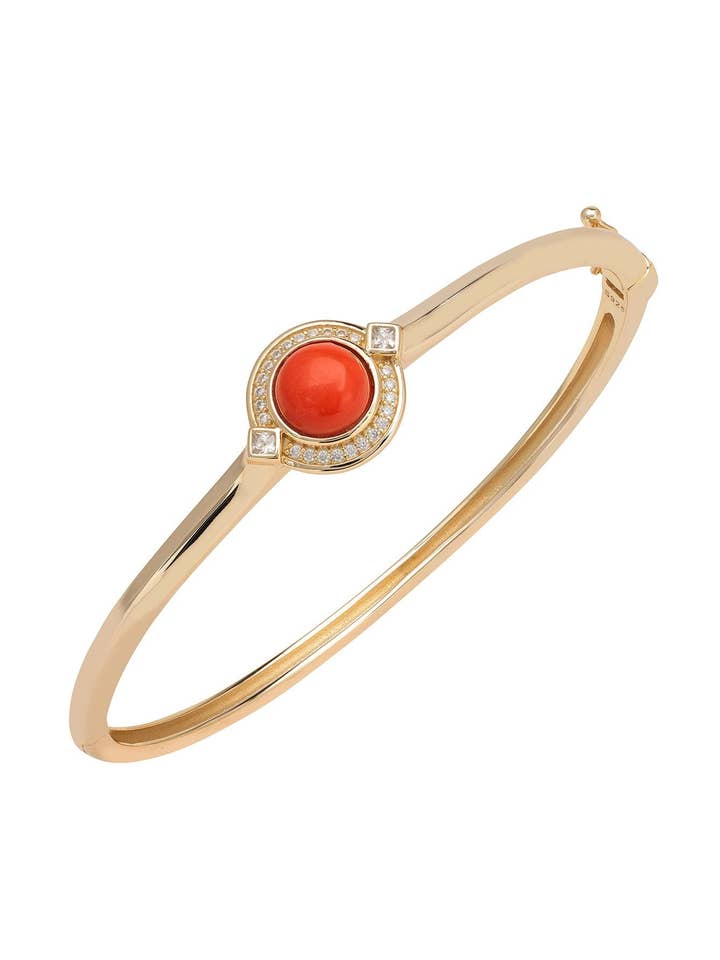 Clara Bow Bangle Coral Gold for wholesale by Latelita