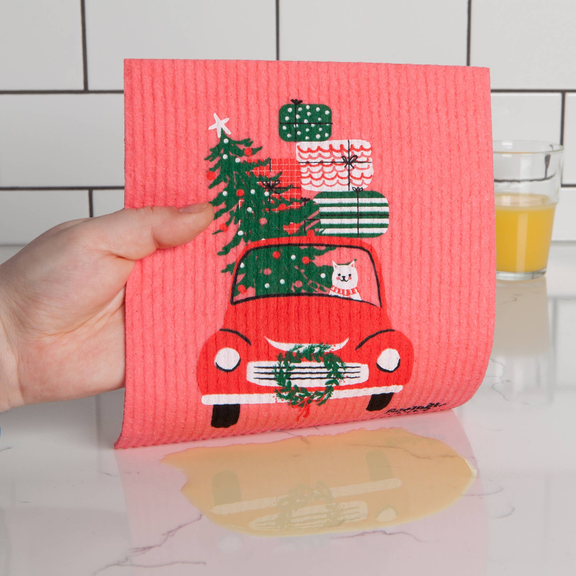 Danica Brands - Wholesale Dishcloth - Winter Wheels Cat Swedish Dishcloth1