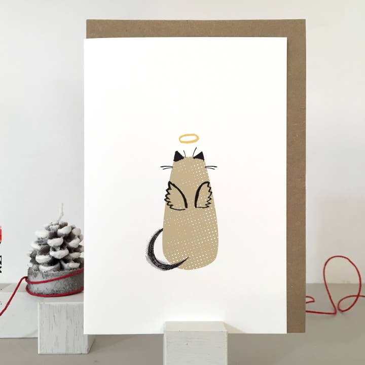 Cat Angel Christmas Card | Xmas Card | Holiday | Seasonal for wholesale by Purpose & Worth etc