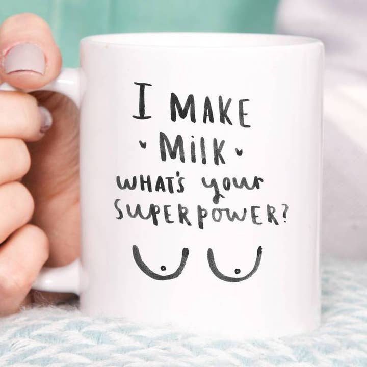 'I make milk whats your super power?' Breastfeeding Mum Mug for wholesale by Ellie Ellie LTD