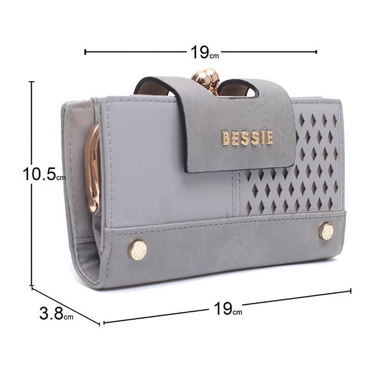 Bessie London - Wholesale Clutch Bag - Women's - Laser Cut Gold Metal Clasp Purse