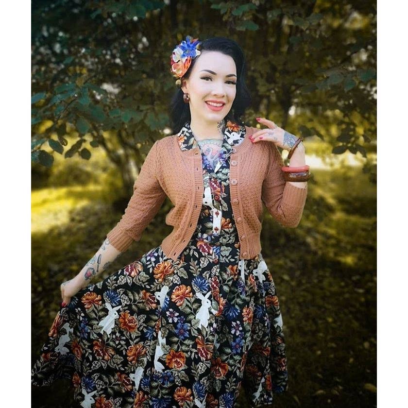 Mak – Engroshandel Cardigan - Dame – Mak 3/4-ærmet kort strikket cardigan med rund hals MK351447