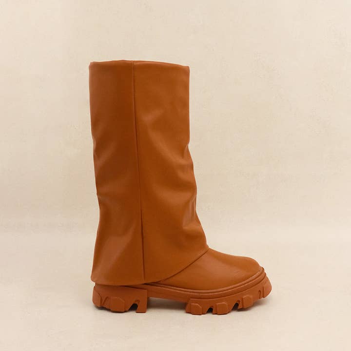 STANLEY - Stivale in denim oversize, gambale a gamba larga con suola spessa per la vendita all'ingrosso da parte di Lemonade Shoes